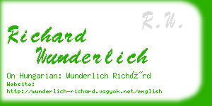 richard wunderlich business card